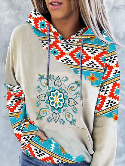 Women's Hoodies Printed Pocket Drawstring Long Sleeve Hoodie - LuckyFash™