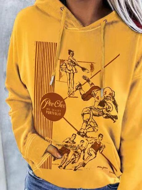 Women's Hoodies Printed Pocket Drawstring Long Sleeve Hoodie - LuckyFash™