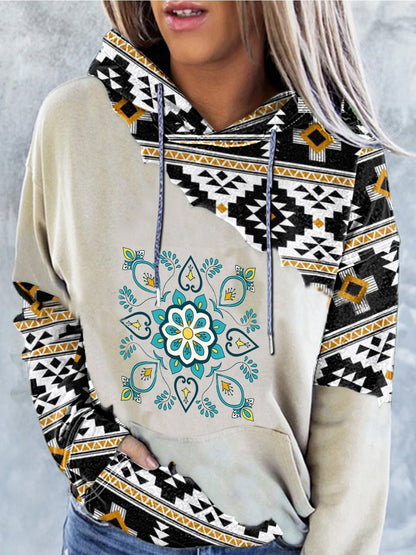 Women's Hoodies Printed Pocket Drawstring Long Sleeve Hoodie - LuckyFash™