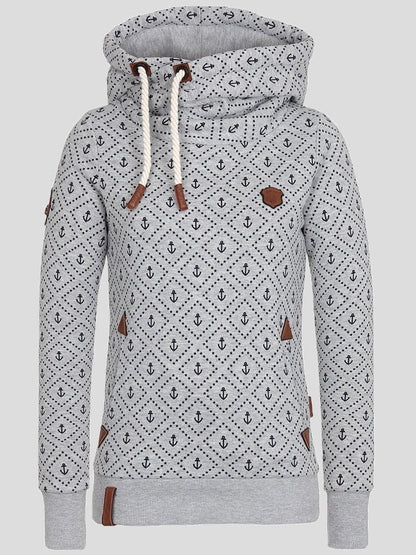 Women's Hoodies Printed Pocket Drawstring Long Sleeve Hoodie - LuckyFash™