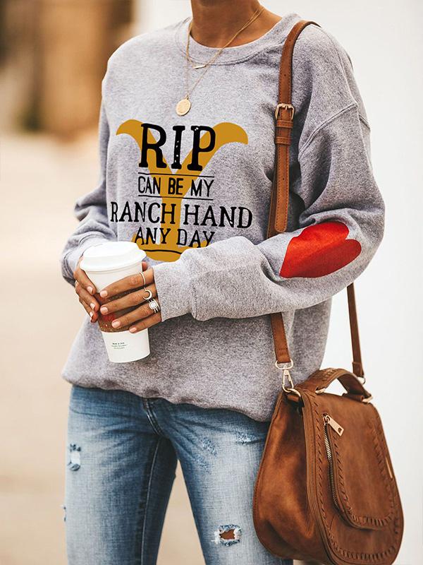 Women's Hoodies Round Neck Pullover Letter Print Long Sleeve Hoodies - LuckyFash™