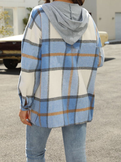 Women's Hoodies Single-Breasted Check Print Pocket Hoody - LuckyFash™