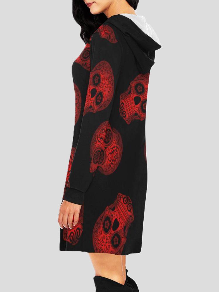 Women's Hoodies Small Skull Pocket Drawstring Long Sleeve Hooded - LuckyFash™