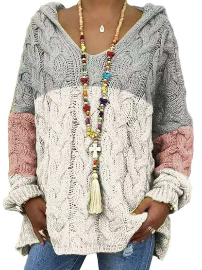 Hoodies Solid Color Twist Knitted Hoodie - LuckyFash™