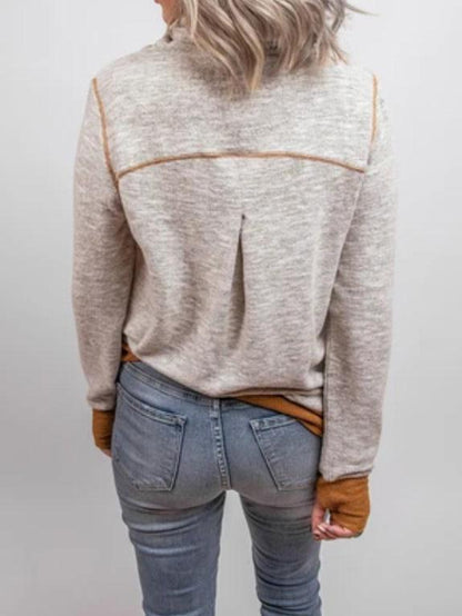 Women's Hoodies Solid High Neck Long Sleeve Finger Hoodie - LuckyFash™