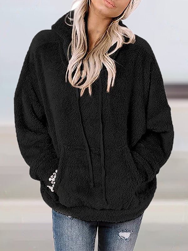Hoodies Solid Plush Pocket Long-Sleeve Hoody - LuckyFash™
