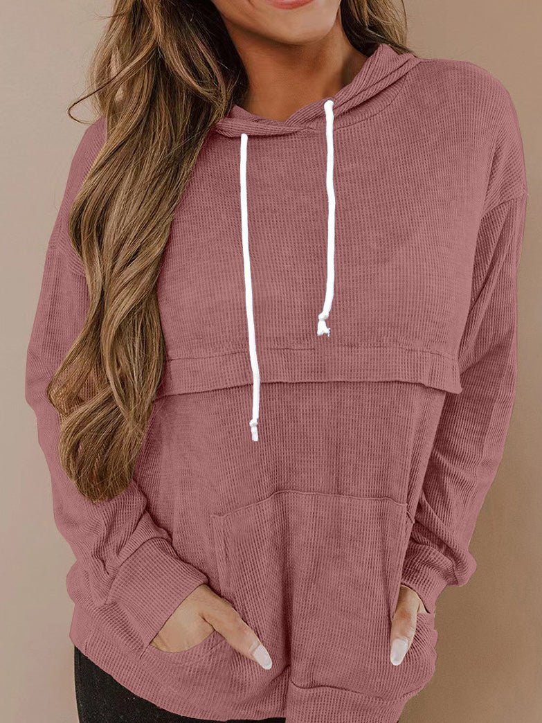 Women's Hoodies Solid Pocket Drawstring Long Sleeve Hoodie - LuckyFash™