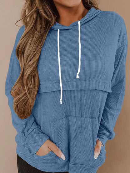 Women's Hoodies Solid Pocket Drawstring Long Sleeve Hoodie - LuckyFash™