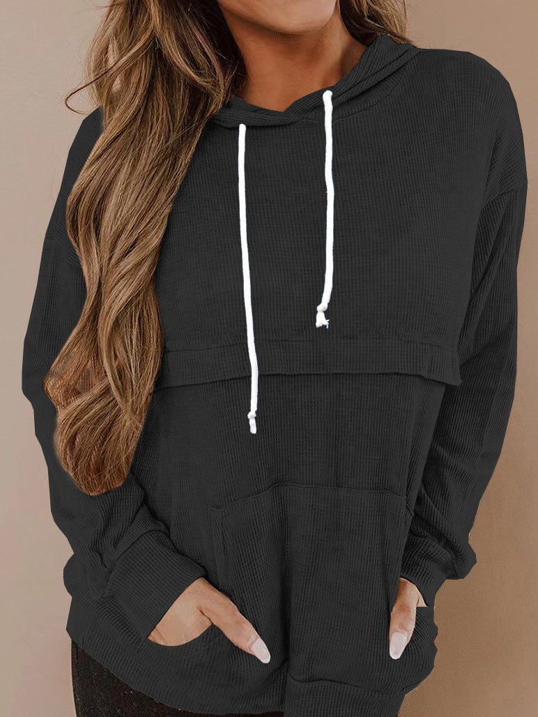 Women's Hoodies Solid Pocket Drawstring Long Sleeve Hoodie - LuckyFash™