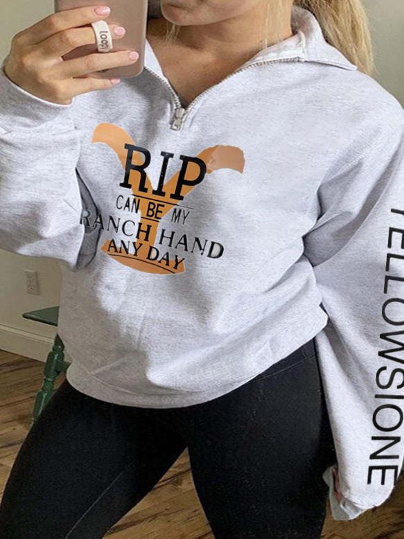 Women's Hoodies Stand-Up Collar Zipper Printing Long Sleeve Hoodies - LuckyFash™