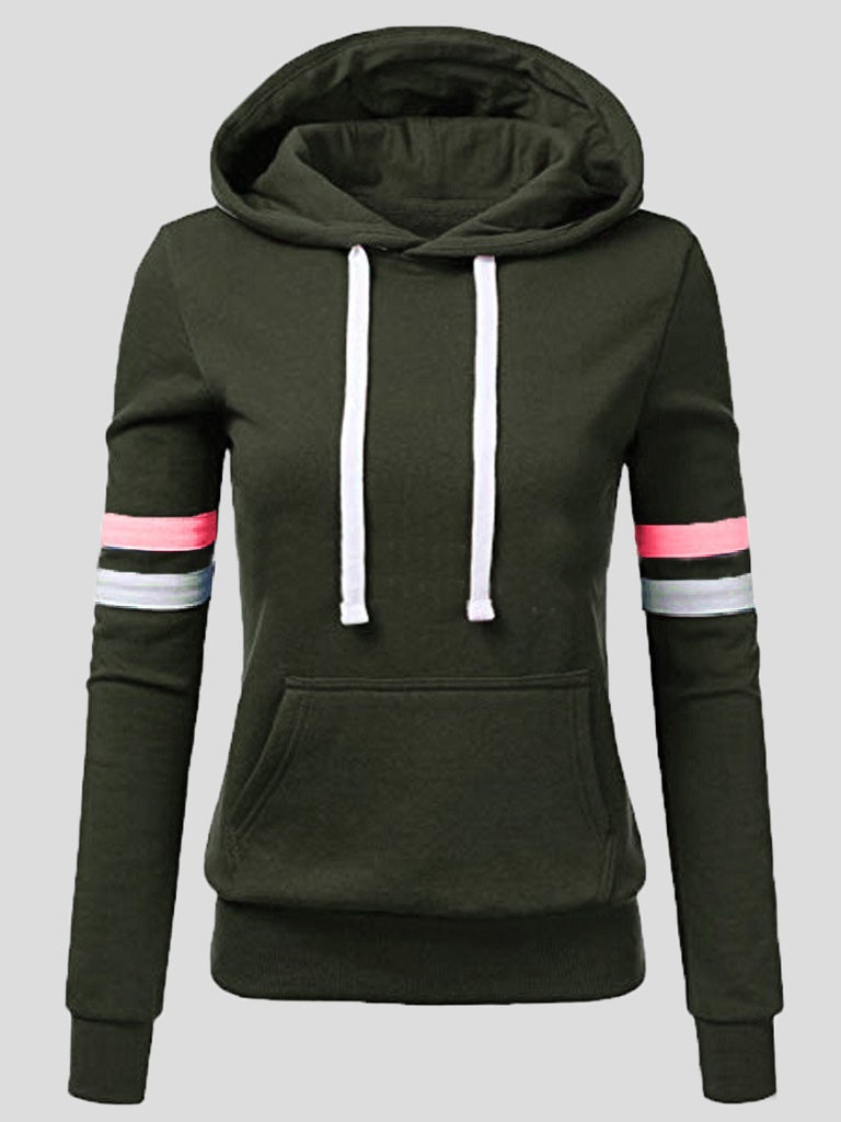 Women's Hoodies Striped Pocket Pullover Long Sleeve Hoodie - LuckyFash™