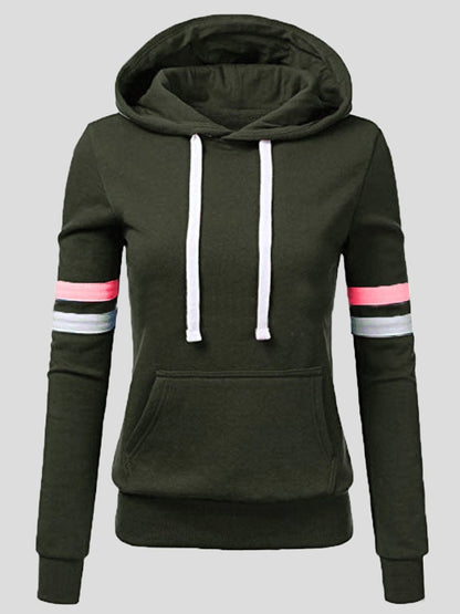 Women's Hoodies Striped Pocket Pullover Long Sleeve Hoodie - LuckyFash™