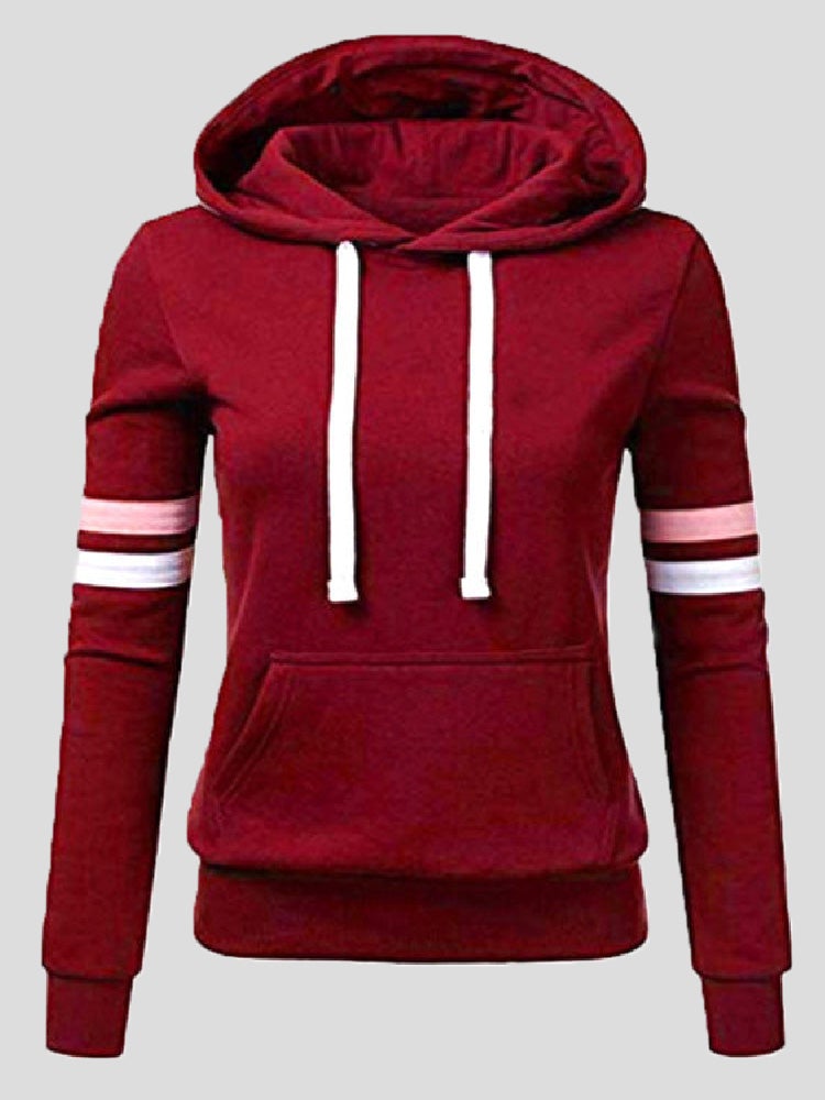 Women's Hoodies Striped Pocket Pullover Long Sleeve Hoodie - LuckyFash™