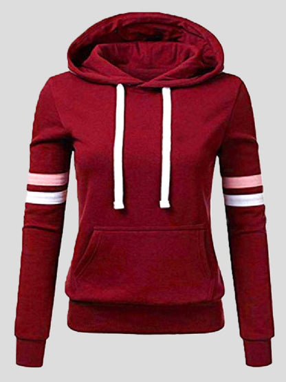 Women's Hoodies Striped Pocket Pullover Long Sleeve Hoodie - LuckyFash™