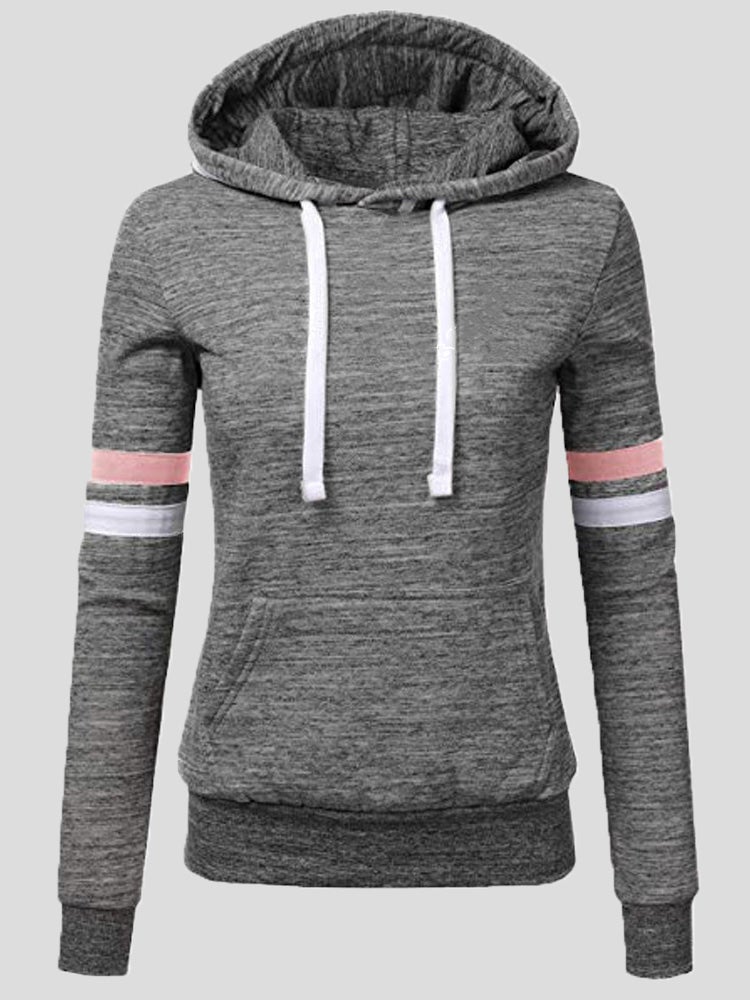 Women's Hoodies Striped Pocket Pullover Long Sleeve Hoodie - LuckyFash™