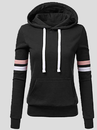 Women's Hoodies Striped Pocket Pullover Long Sleeve Hoodie - LuckyFash™