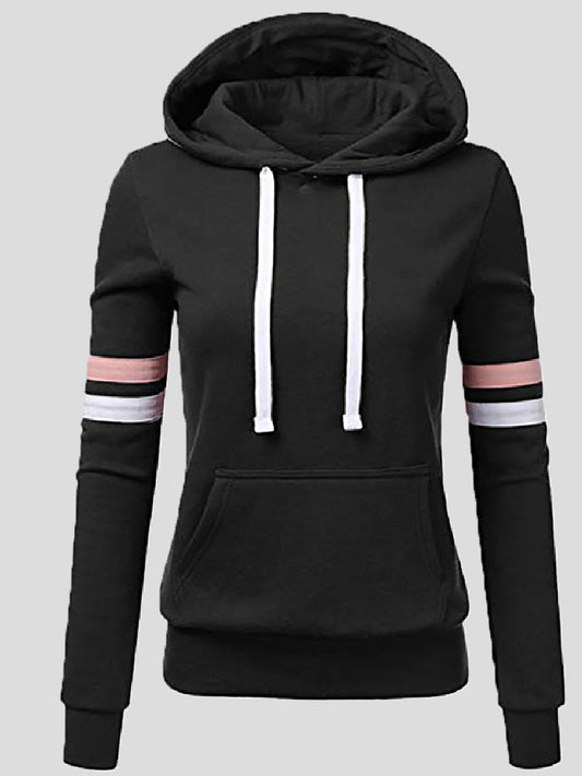 Women's Hoodies Striped Pocket Pullover Long Sleeve Hoodie - LuckyFash™