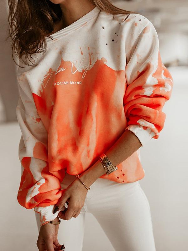 Women's Hoodies Tie-Dye Printed Long Sleeve Round Neck Hoodies - LuckyFash™