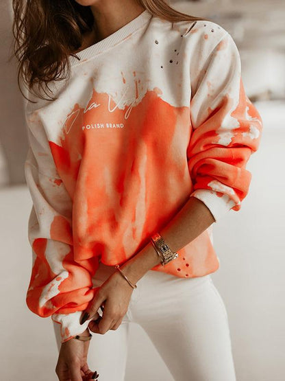 Women's Hoodies Tie-Dye Printed Long Sleeve Round Neck Hoodies - LuckyFash™