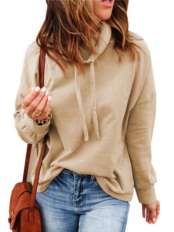 Women's Hoodies Turtleneck Long Sleeve Drawstring Hoodie - LuckyFash™