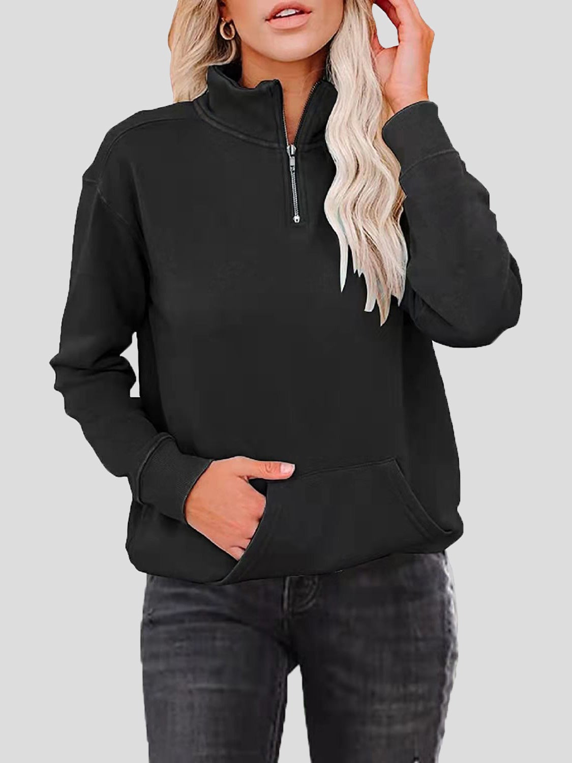 Women's Hoodies Zipper Stand Collar Pocket Long Sleeve Hoodies - LuckyFash™