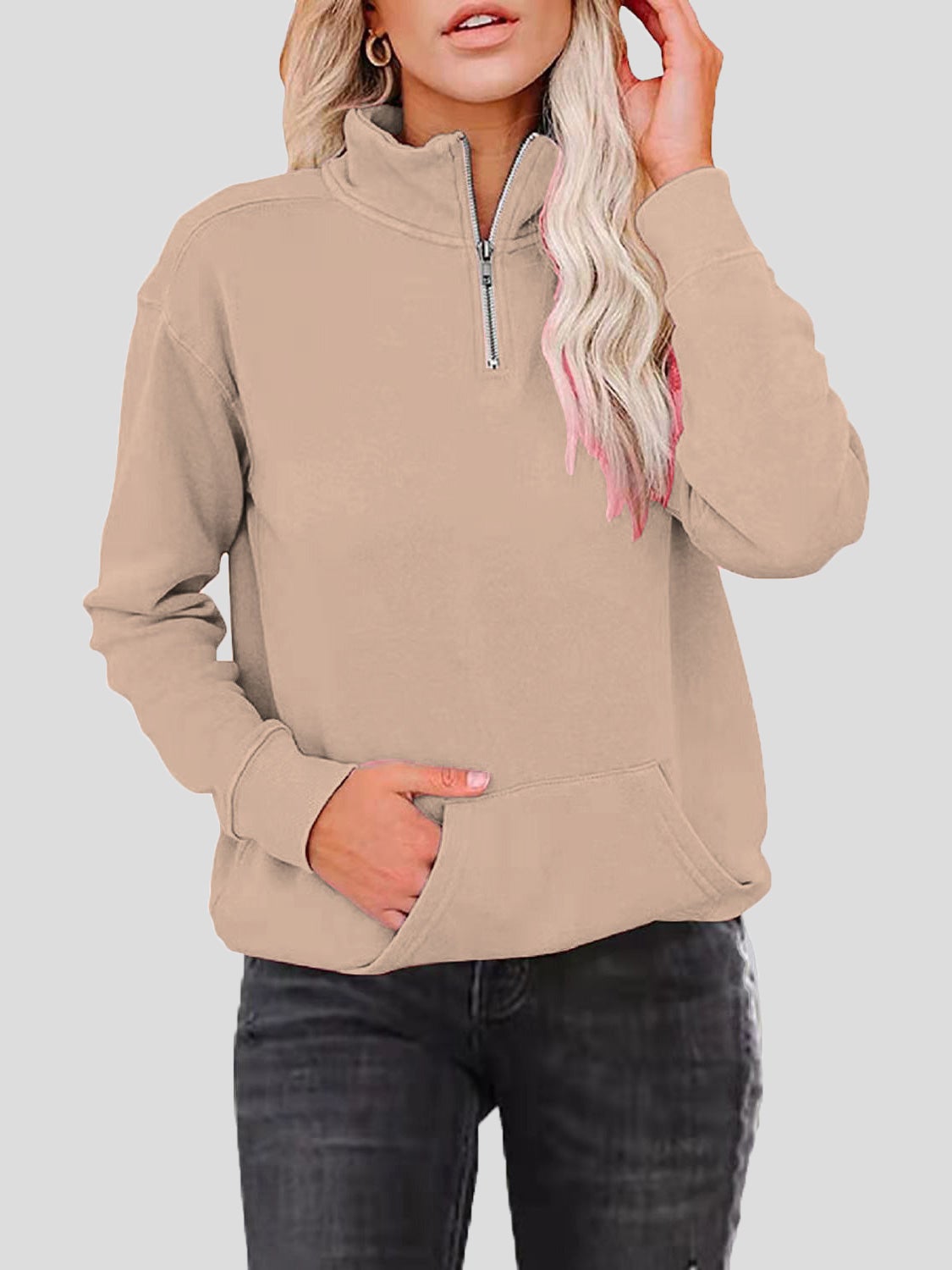 Women's Hoodies Zipper Stand Collar Pocket Long Sleeve Hoodies - LuckyFash™