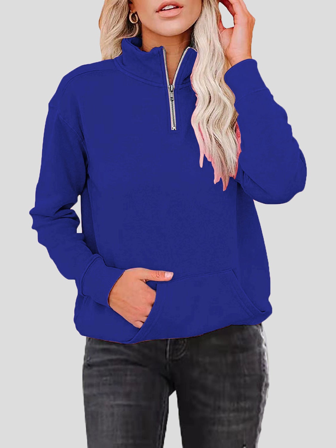 Women's Hoodies Zipper Stand Collar Pocket Long Sleeve Hoodies - LuckyFash™