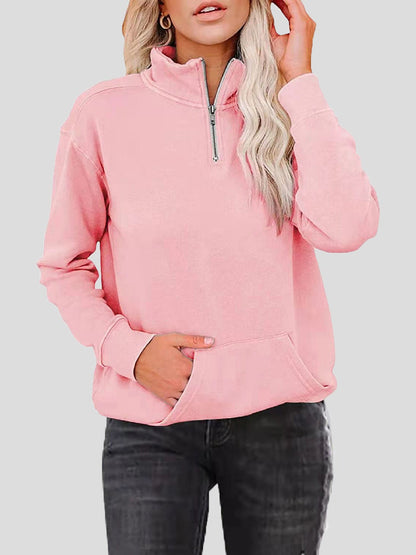 Women's Hoodies Zipper Stand Collar Pocket Long Sleeve Hoodies - LuckyFash™