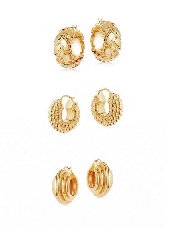Women's hoop gold earrings - LuckyFash™