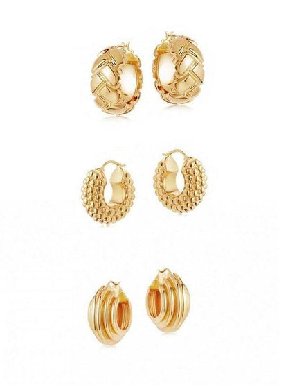 Women's hoop gold earrings - LuckyFash™