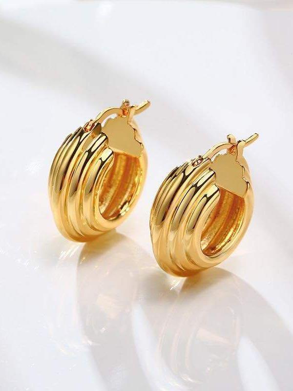 Women's hoop gold earrings - LuckyFash™