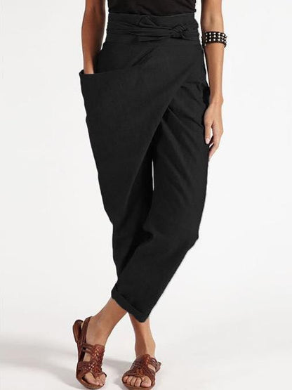 Women's Irregular Tie-up Ninth Pants - LuckyFash™