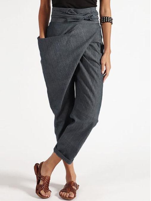 Women's Irregular Tie-up Ninth Pants - LuckyFash™
