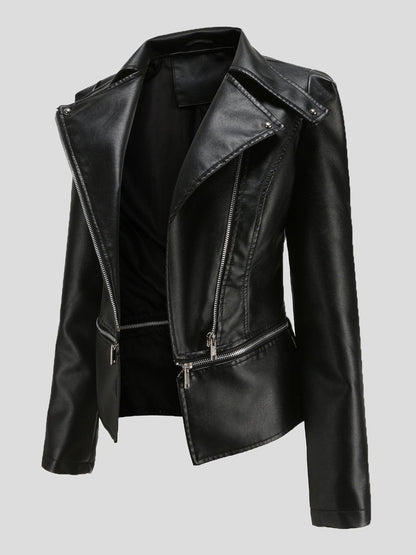 Women's Jackets Detachable Hem Long Sleeve Fashion Leather Jacket - LuckyFash™