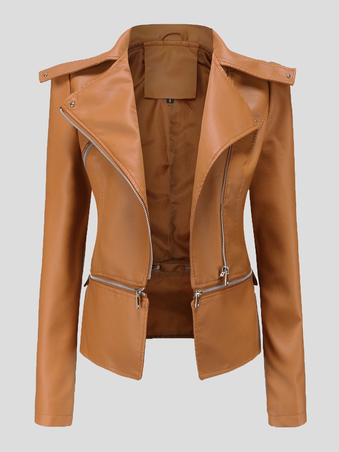 Women's Jackets Detachable Hem Long Sleeve Fashion Leather Jacket - LuckyFash™