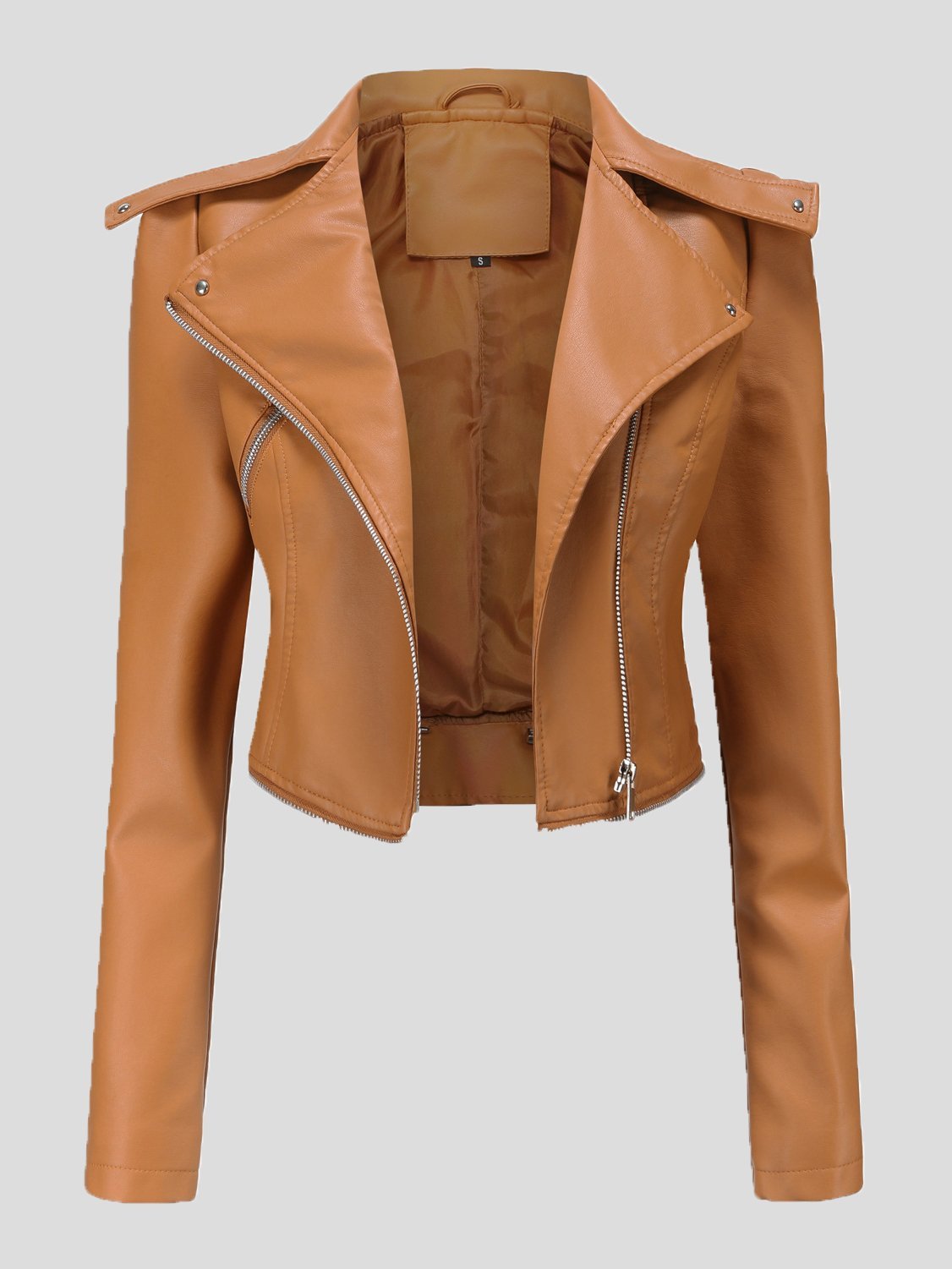 Women's Jackets Detachable Hem Long Sleeve Fashion Leather Jacket - LuckyFash™