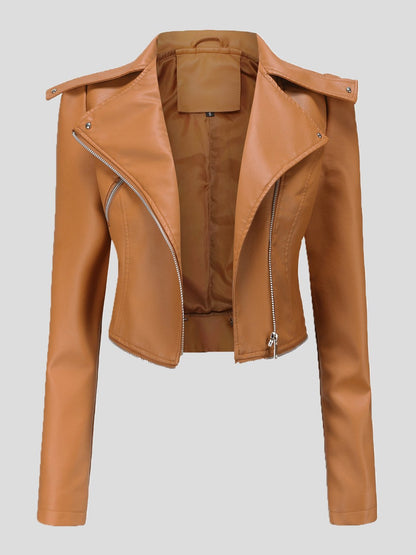 Women's Jackets Detachable Hem Long Sleeve Fashion Leather Jacket - LuckyFash™