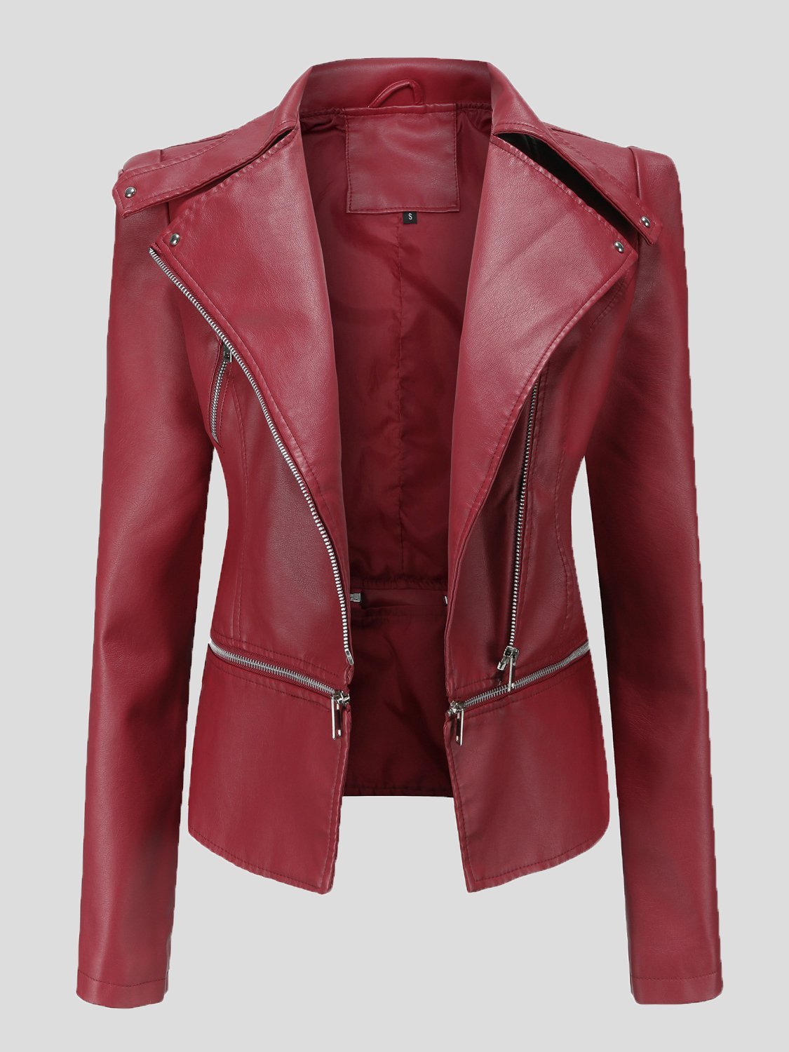 Women's Jackets Detachable Hem Long Sleeve Fashion Leather Jacket - LuckyFash™