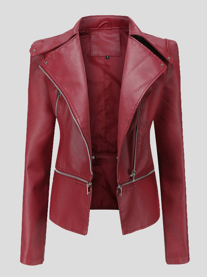 Women's Jackets Detachable Hem Long Sleeve Fashion Leather Jacket - LuckyFash™
