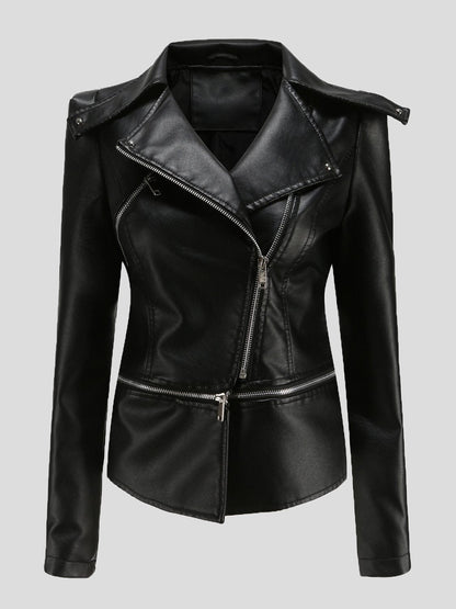 Women's Jackets Detachable Hem Long Sleeve Fashion Leather Jacket - LuckyFash™