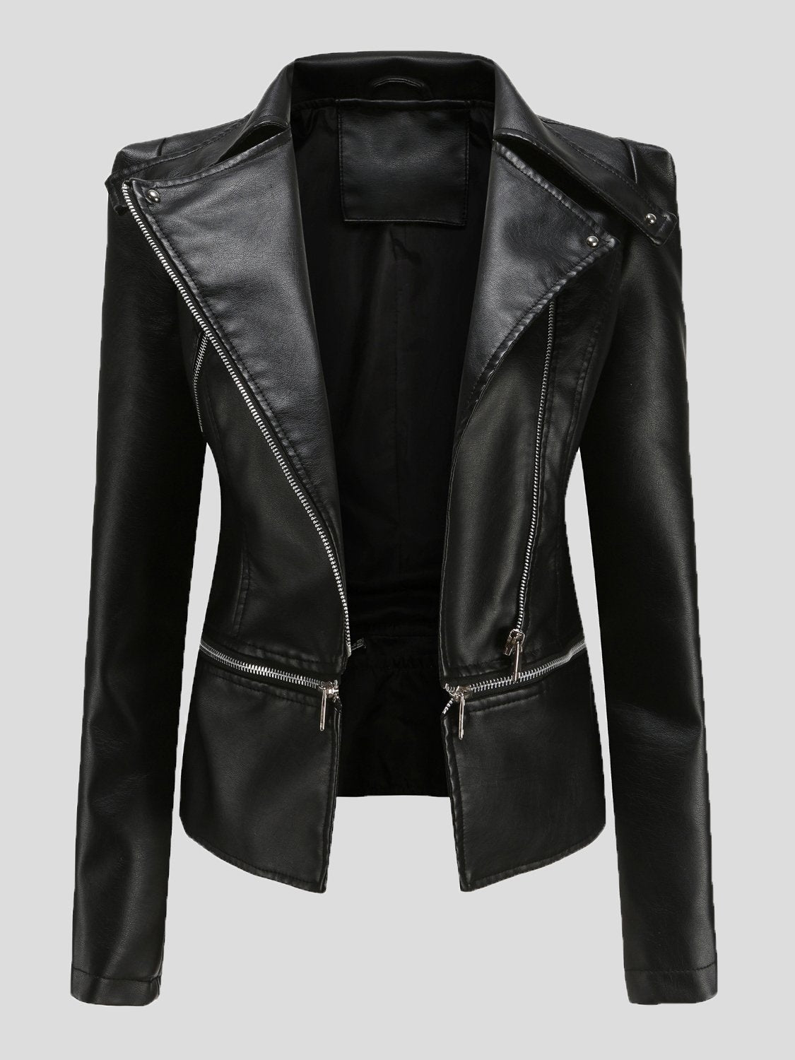 Women's Jackets Detachable Hem Long Sleeve Fashion Leather Jacket - LuckyFash™