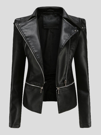 Women's Jackets Detachable Hem Long Sleeve Fashion Leather Jacket - LuckyFash™