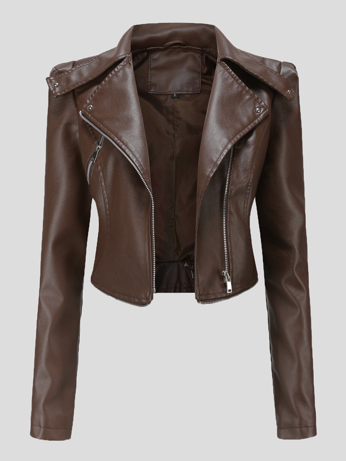 Women's Jackets Detachable Hem Long Sleeve Fashion Leather Jacket - LuckyFash™