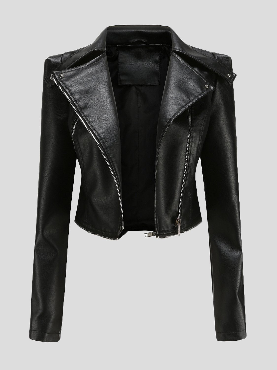 Women's Jackets Detachable Hem Long Sleeve Fashion Leather Jacket - LuckyFash™