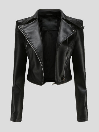 Women's Jackets Detachable Hem Long Sleeve Fashion Leather Jacket - LuckyFash™
