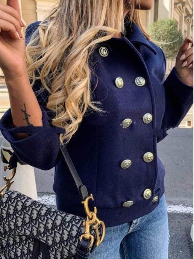 Women's Jackets Double Breasted Long Sleeve Slim Fit Jackets - LuckyFash™