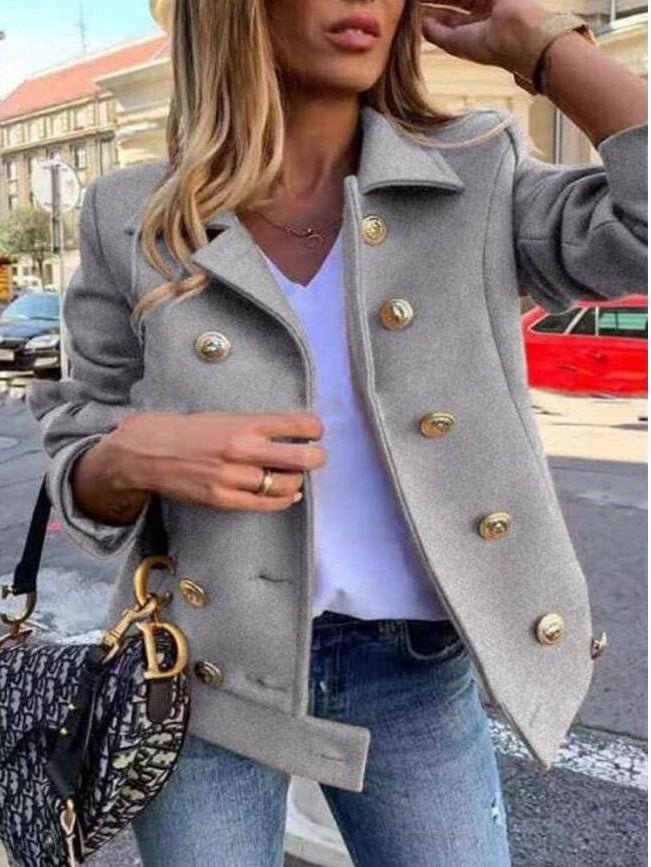 Women's Jackets Double Breasted Long Sleeve Slim Fit Jackets - LuckyFash™