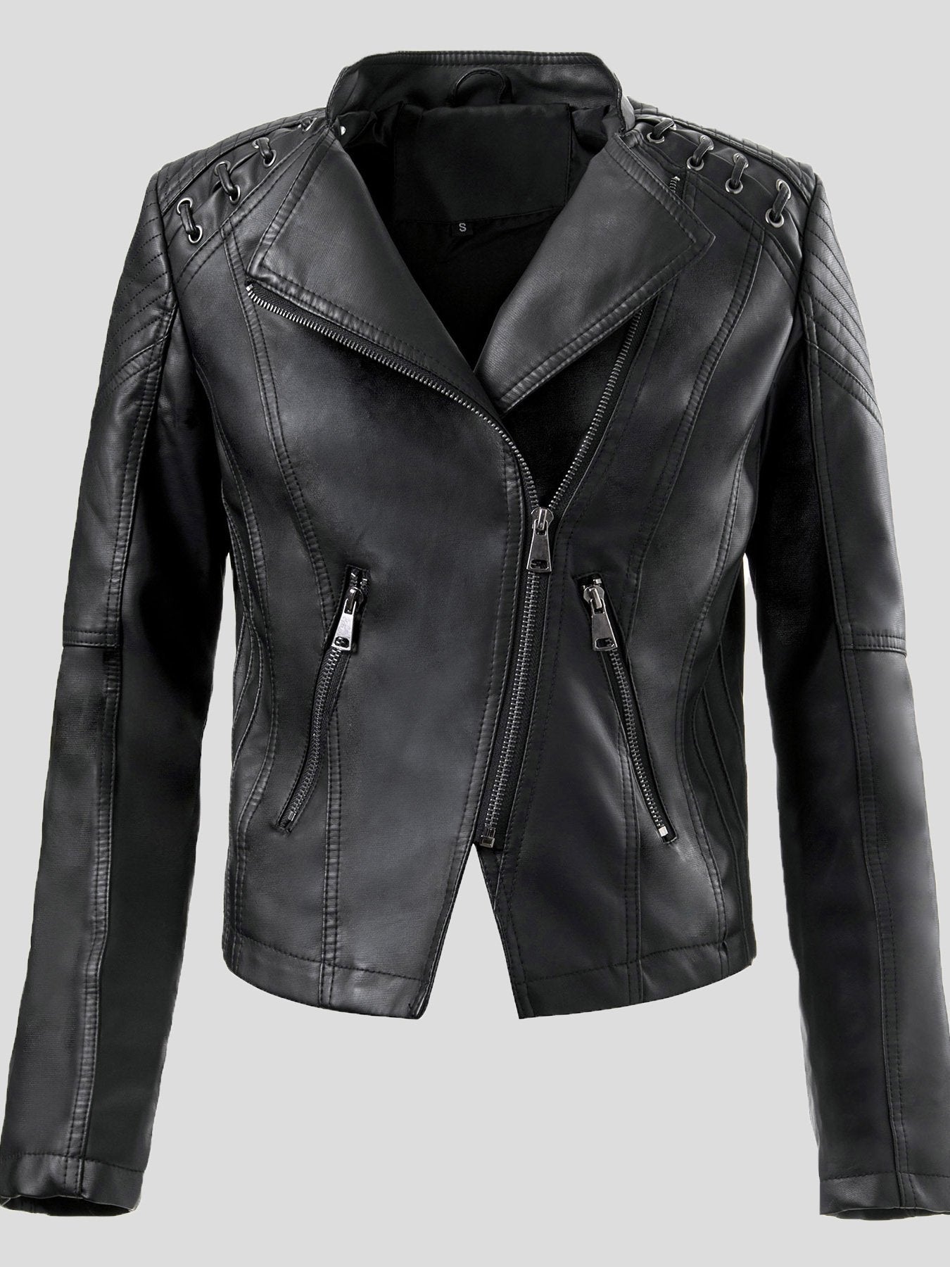 Women's Jackets Fashion Lapel Zip Leather Jacket - LuckyFash™