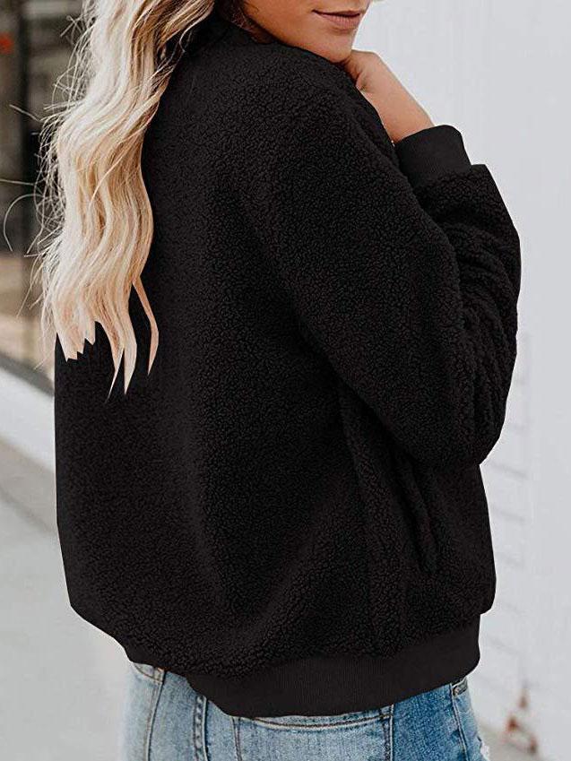 Women's Jackets Fashion Plush Zipper Long Sleeve Jacket - LuckyFash™