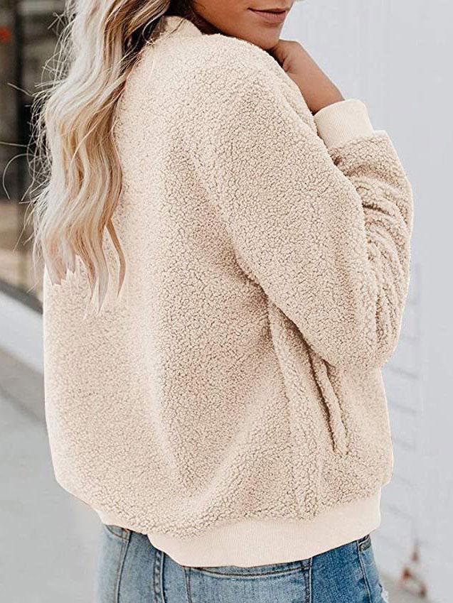Women's Jackets Fashion Plush Zipper Long Sleeve Jacket - LuckyFash™